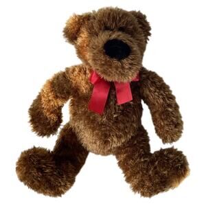 Gund Teddy Mervyns Exclusive Redwood Bear Red Bow 10" Plush Stuffed Animal